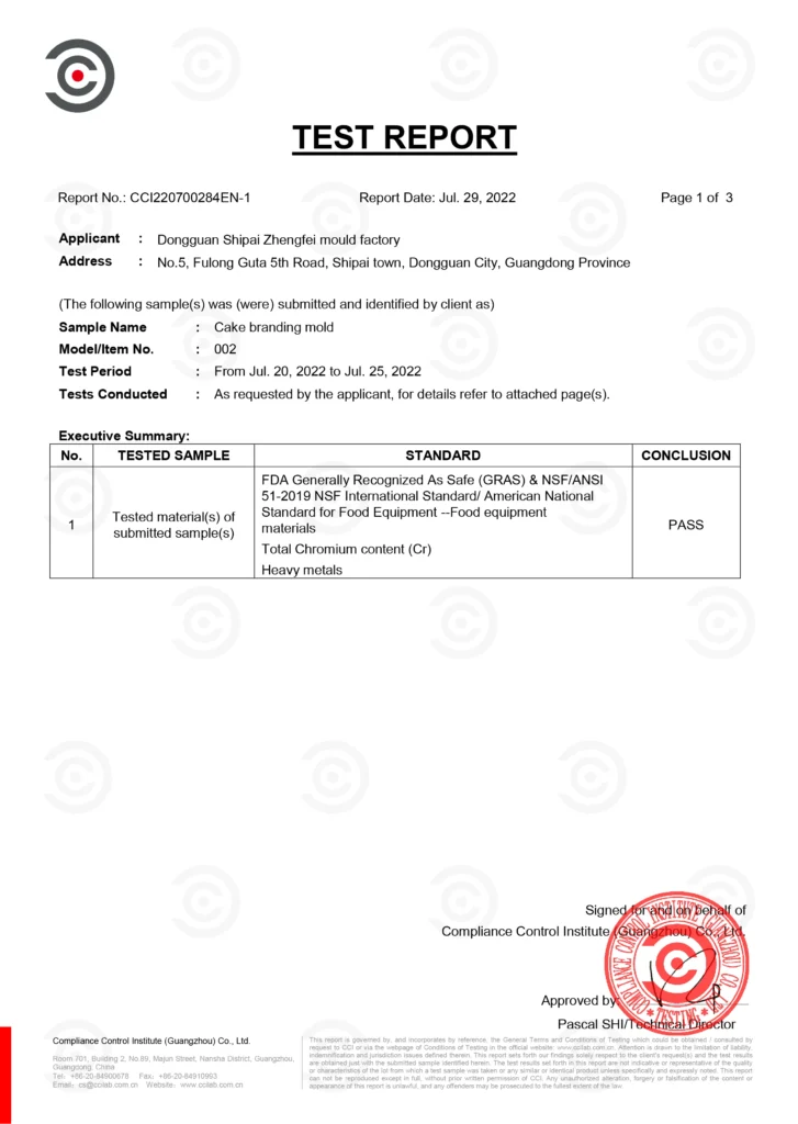 ZHENGFEI American NationalStandard for Food Equipment