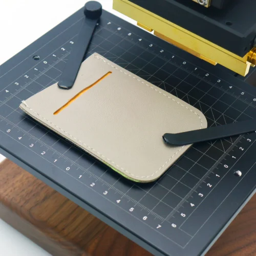 ZHENGFEI EC-27 hot stamping logo on leather card wallet.