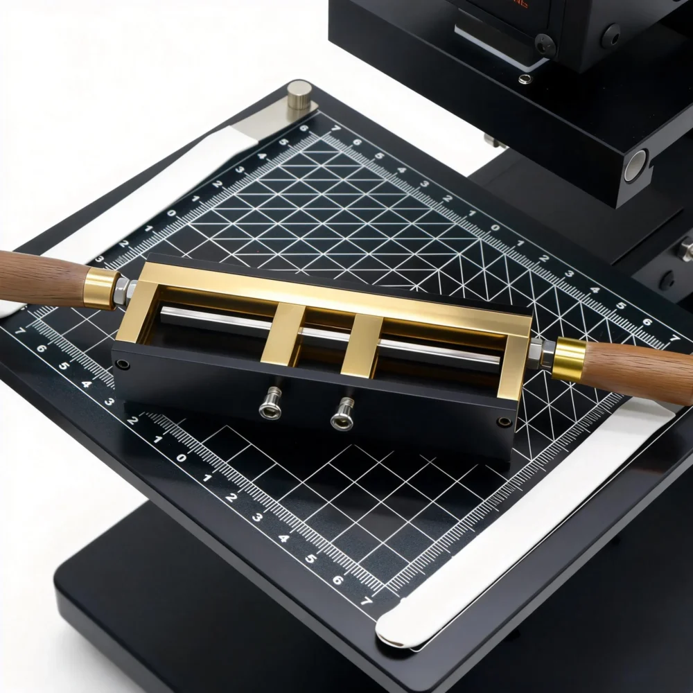 ZHENGFEI 90-XTS brass letter mold holder fixture for custom hot stamping on leather and wood.