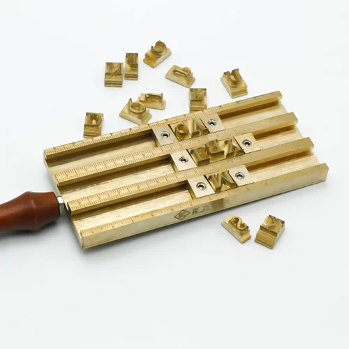 ZHENGFEI Brass Letter Mold Holder with Custom Lettering for Hot Stamping ZHENGFEI brass letter mold holder with custom "DAVID" lettering for leather branding and hot stamping.