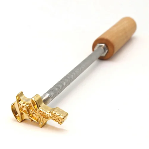 ZHENGFEI Custom Artistic Lettering Brass Branding Iron with Wooden Handle ZHENGFEI custom artistic lettering brass branding iron, 0.01mm CNC engraved for handmade craft branding.