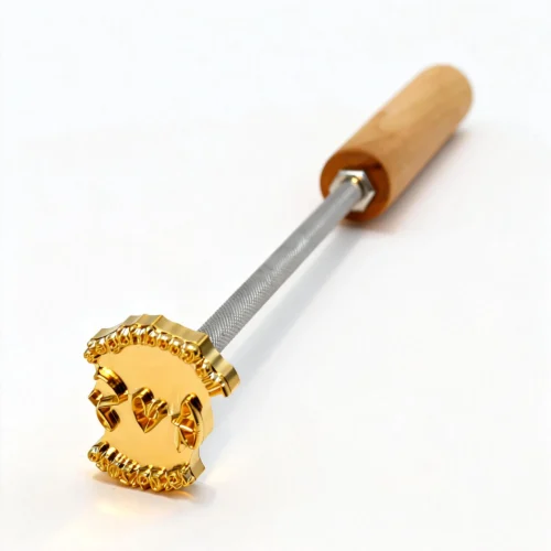 ZHENGFEI Custom Heart Lace Round Brass Branding Iron with Wooden Handle ZHENGFEI custom heart lace round brass branding iron for handmade craft and gift branding.