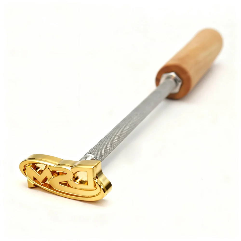 ZHENGFEI Custom Hollow-out Letter Brass Branding Iron with Wooden Handle ZHENGFEI custom hollow-out letter brass branding iron, 0.01mm CNC engraved for leather branding.