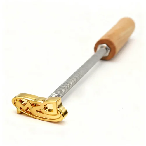 ZHENGFEI Custom Hollow-out Letter Brass Branding Iron with Wooden Handle ZHENGFEI custom hollow-out letter brass branding iron, 0.01mm CNC engraved for leather branding.