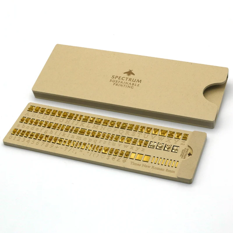 ZHENGFEI Full 8mm Times New Roman Brass Letter Stamp Set with Eco Storage Box ZHENGFEI full brass letter set with eco box, 8mm Times New Roman font for leather hot stamping branding.