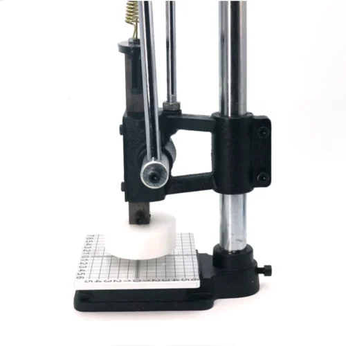ZHENGFEI WT-90SYJ Manual Arbor Press Side View Full Structure Side view of ZHENGFEI WT-90SYJ manual arbor press with precision scale worktable for craft pressing.