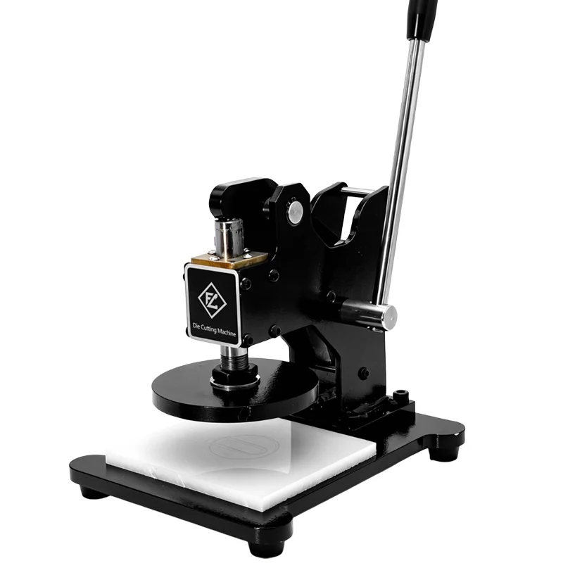 ZHENGFEI ZF-SMQ manual die cutting machine for leather craft, heavy-duty metal frame, precision cutting for handmade goods.