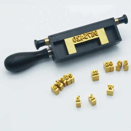 ZHENGFEI black and gold interchangeable brass stamp holder alphabet set for custom hot stamping.