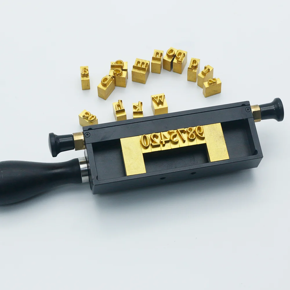 ZHENGFEI dual-style interchangeable brass stamp holder set for custom leather and wood hot stamping.