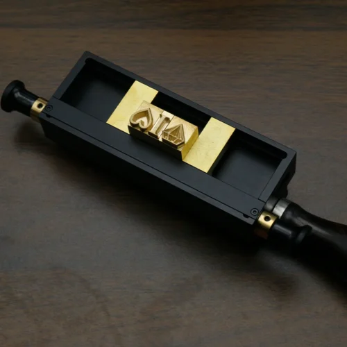 ZHENGFEI interchangeable brass letter stamp holder with numeric set for leather and wood hot stamping branding.