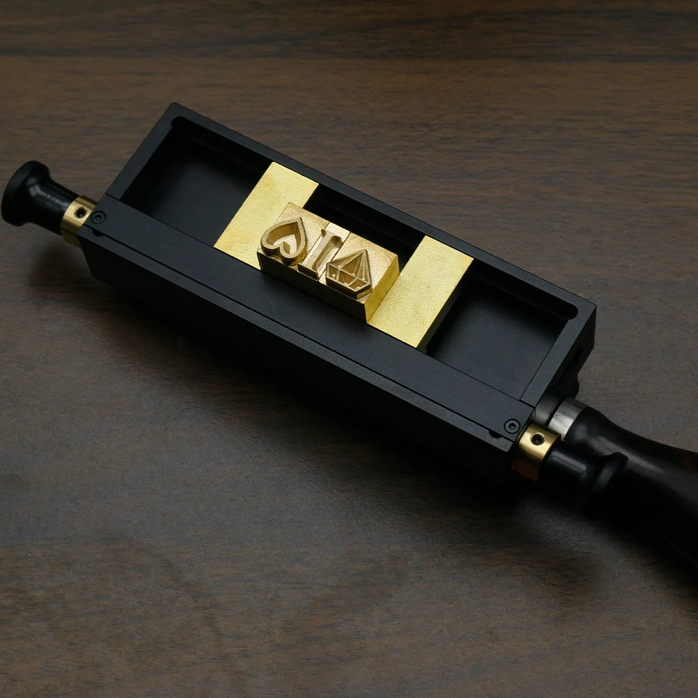 ZHENGFEI interchangeable brass letter stamp holder with numeric set for leather and wood hot stamping branding.