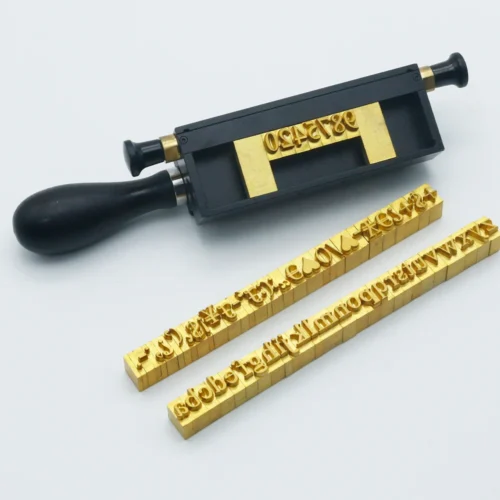 ZHENGFEI interchangeable brass numeric stamp set in slot holder for leather and wood hot stamping.