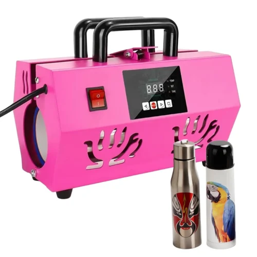 ZHENGFEI pink portable tumbler heat press machine for mug, bottle and tumbler sublimation printing.