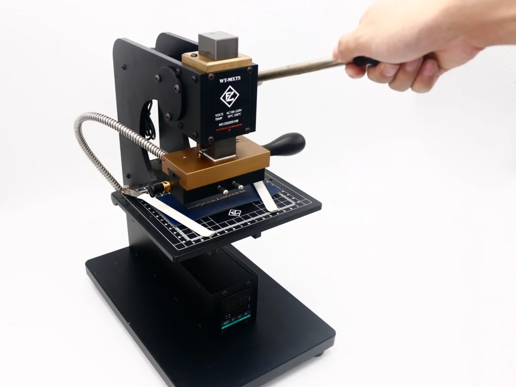 zhengfei wt 90xts hot stamping machine lever operation