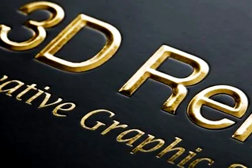 ZHENGFEI custom brass mold 3D embossed gold foil text stamping on black material.