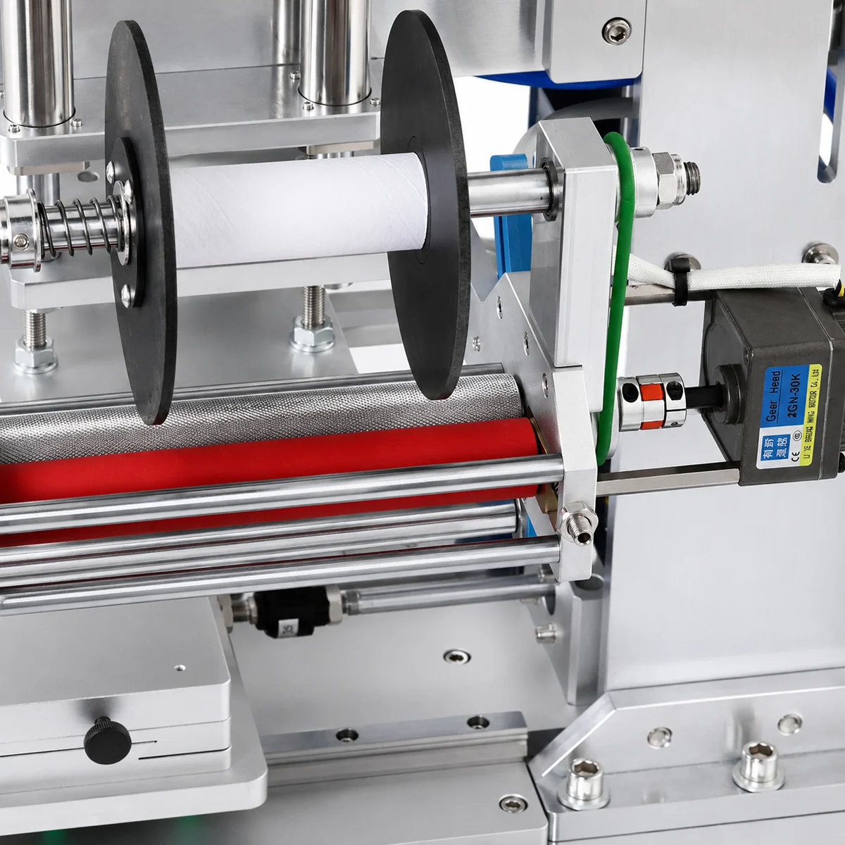 WT‑TJ8020PS hot foil stamping machine auto foil feeding reel and drive roller mechanism