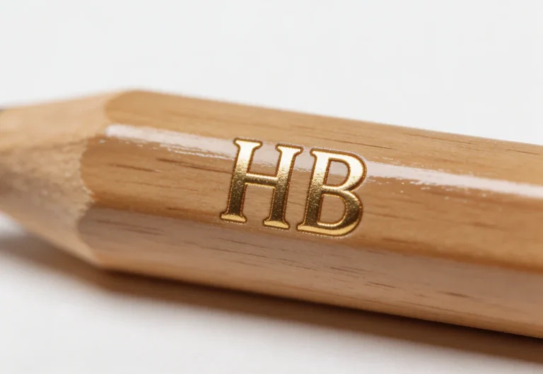 EC-27 hot stamping 3mm "HB" lettering on wooden pencil at 100°C optimal temperature