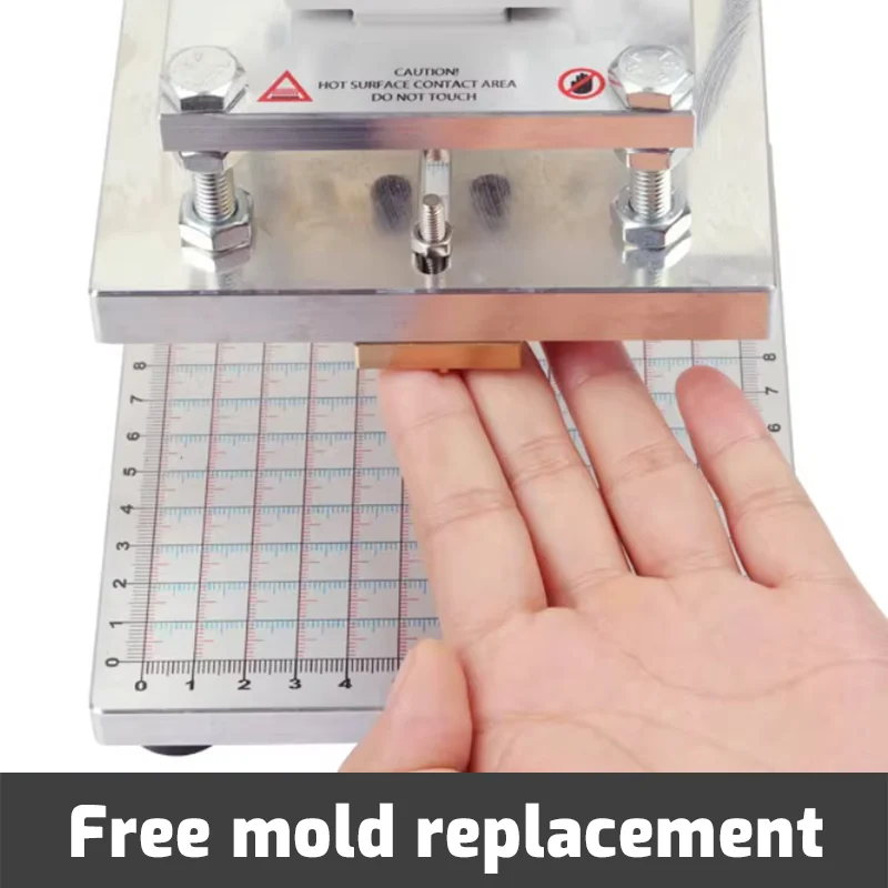 WT-90DS hot stamping machine free mold replacement with adjustable brass die mount