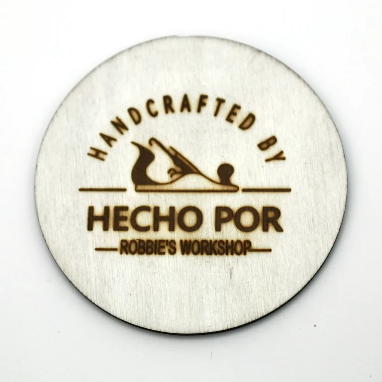 WT-90DS branding test at 290°C shows a clear logo mark on thin wood